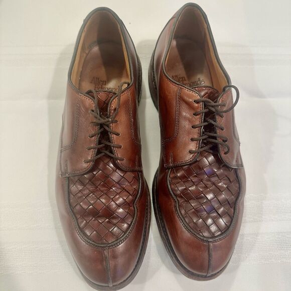 Allen Edmonds Shoes Hersey Weave Oxford Men 7.5 D Brown Leather Lace Up USA Made main image 9